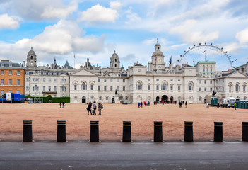 Horse Guards building on Whitehall street in Westminster, London, UK