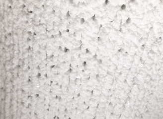 White walls of ice and snow in a cave