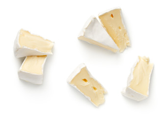 Camembert Cheese Isolated On White Background - obrazy, fototapety, plakaty