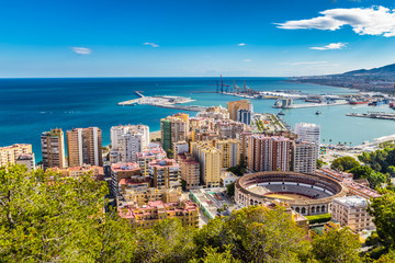 Malaga From Gibralfaro Viewpoint - Andalusia,Spain