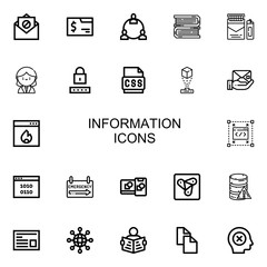 Editable 22 information icons for web and mobile
