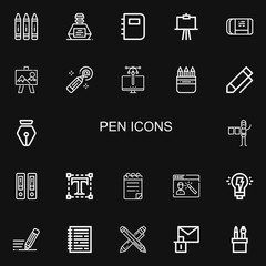 Editable 22 pen icons for web and mobile