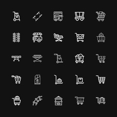 Editable 25 trolley icons for web and mobile