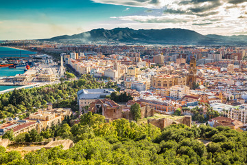 Malaga From Gibralfaro Viewpoint - Andalusia,Spain