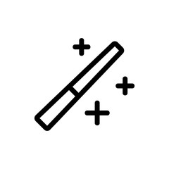 Magic stick icon vector. Thin line sign. Isolated contour symbol illustration