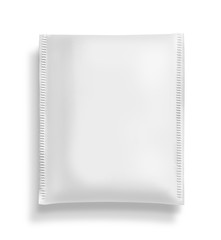 Blank white sachet packet