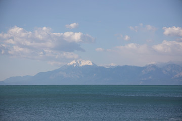 beautiful beach scene and sky