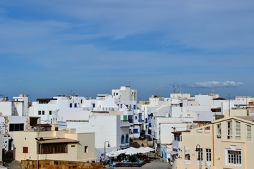 Fototapeta na wymiar View of El Cotillo buildings. El Cotillo coastal town in the municipality of la Oliva, located in the northern part of Fuerteventura, Canary Islands.