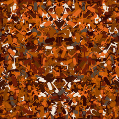 Seamless pattern of an old microphone and a note of yellow brown shades. Vector image