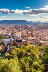 Fototapeta na wymiar Malaga From Gibralfaro Viewpoint - Andalusia,Spain