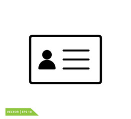 Id card icon vector logo template
