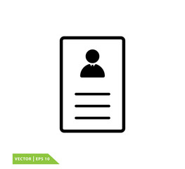 Id card icon vector logo template