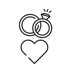 LGBT wedding black line icon. Same-sex family. Rainbow free love concept. Gay, lesbian marriage. Sign for web page, mobile app, social media, logo.