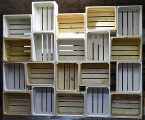 Crates Shelves in the workshop ready for shipping