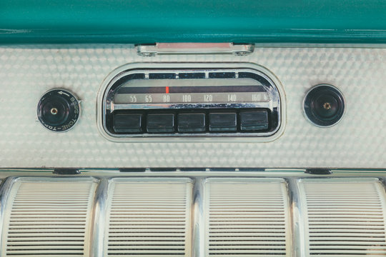 Retro styled image of an old car radio