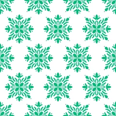  Groene naadloze mandala patroon, bloem boho sieraad. © Anna Mel