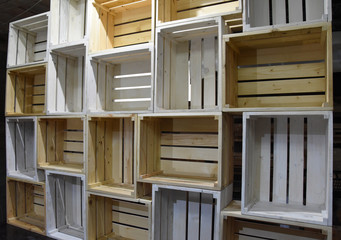 Crates Shelves in the workshop ready for shipping