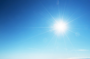 blue sky and perfect sun