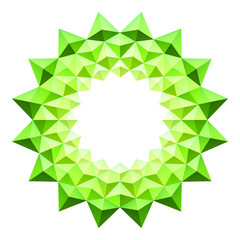 Geometry Use A Polygon Triangle. Arrange In A Green Color Abstract Flower Pattern.