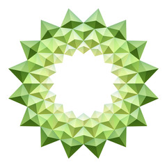 Geometry Use A Polygon Triangle. Arrange In A Green Color Abstract Flower Pattern.