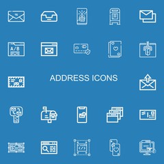 Editable 22 address icons for web and mobile