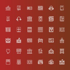 Editable 36 library icons for web and mobile