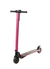 Modern kick scooter on white background