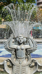 Virgo zodiac sign fountain sculpture in Charles Aznavour square  in Yerevan, Armenia