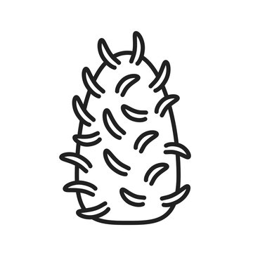 Virus rabies black line icon. Microscopic germ cause diseases concept. Pictogram for web, mobile app, promo. UI UX design element. Editable stroke.