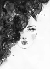 schöne Frau. Modeillustration. Aquarellmalerei © Anna Ismagilova