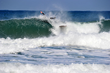 Koreans Enjoy Surfing on Feb. 9, 2020 at the Yonghan-ri Beach in Heunghae-eup, Pohansi, South Korea.