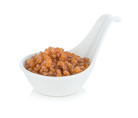 Pile of Brown caramelized sugar on  white background