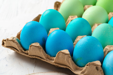 Still life photo of lots of colourful  Easter eggs