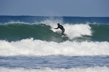 Koreans Enjoy Surfing on Feb. 9, 2020 at the Yonghan-ri Beach in Heunghae-eup, Pohansi, South Korea.