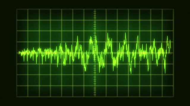 Audio Wave Displayed on Vintage CRT Oscilloscope 