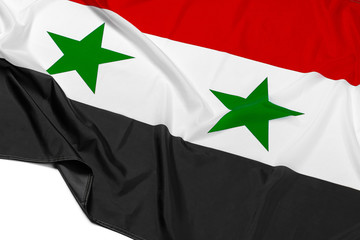 Photo of fabric Syria flag close up