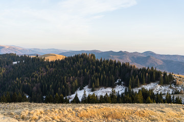 Beautiful landscape of snowy mountains. Beautiful winter nature landscape amazing mountain view....