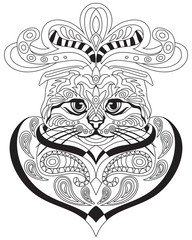 Coloring antistress cat 1