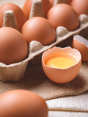 Organic chicken eggs food ingredients concept