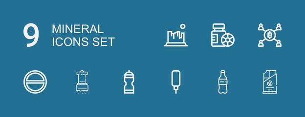 Editable 9 mineral icons for web and mobile