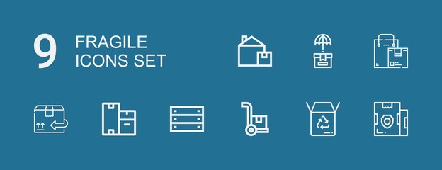 Editable 9 fragile icons for web and mobile
