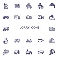 Editable 22 lorry icons for web and mobile