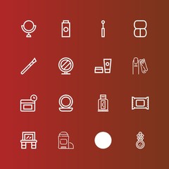Editable 16 cosmetics icons for web and mobile