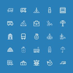 Editable 25 tourist icons for web and mobile