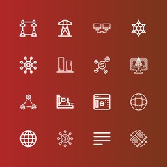 Editable 16 grid icons for web and mobile