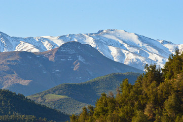 High atlas mountains, greenery and deserts in the Morocco 