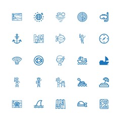 Editable 25 ocean icons for web and mobile