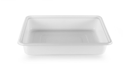 plastic empty bowl on white background