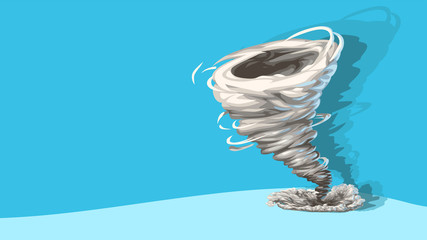 cartoon colorful tornado on blue