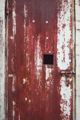 old door with peeling paint